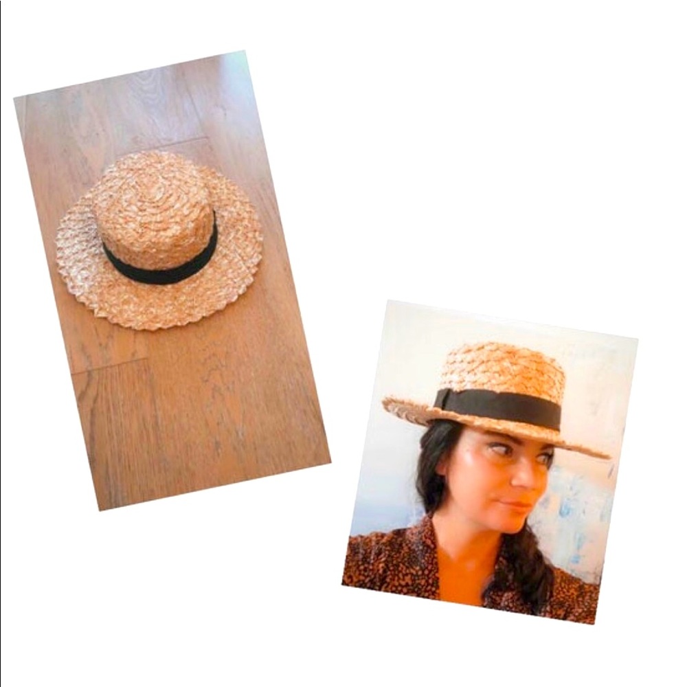 Vintage style Handwoven BOATER HAT